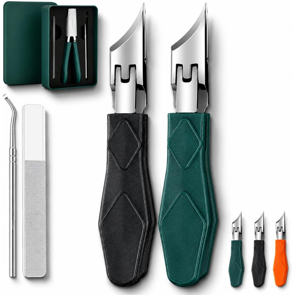 Oimg (A+B, -) 3-Piece Eagle Beak Nail Clippers, Wide Jaw Ingrown Toenail