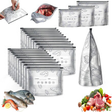 (20Pcs, Medium) 20 ks opakovaně použitelných hliníkových fóliových sáčků, sáčky na potraviny do mrazáku