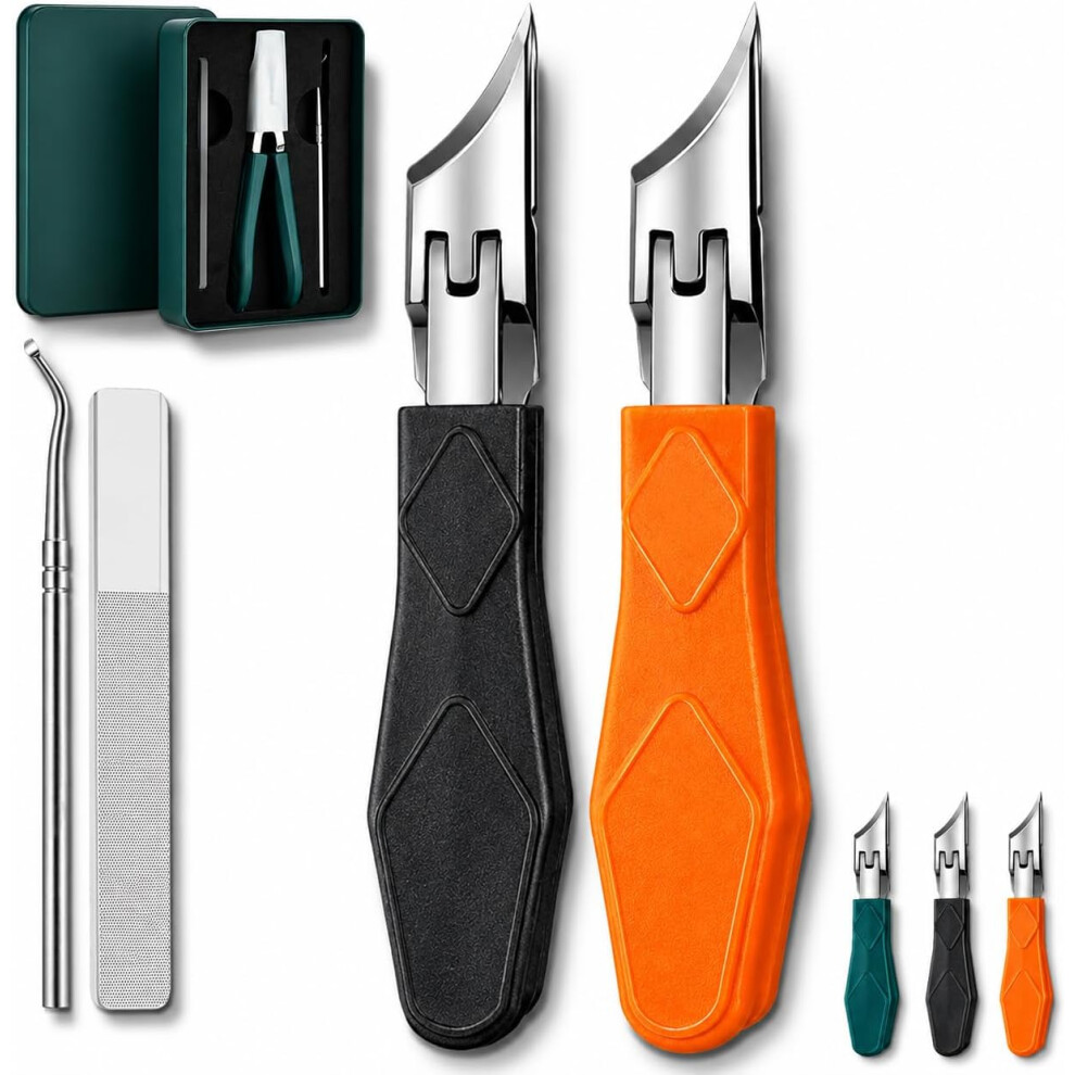 Oimg (A+C, -) 3-Piece Eagle Beak Nail Clippers, Wide Jaw Ingrown Toenail