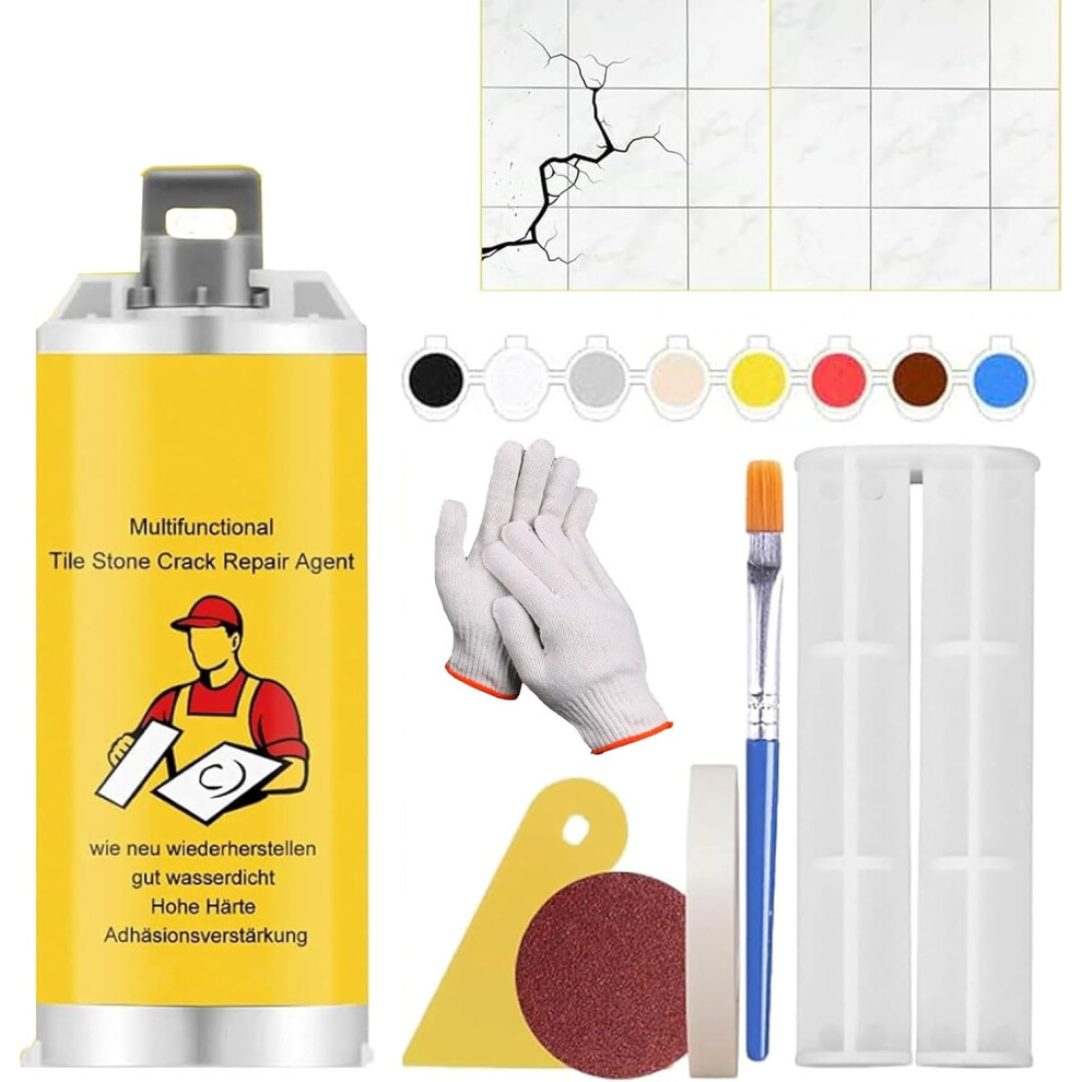 (1Set, -) Quick-Drying Tile Repair Glue, Porcelain Crack Kit 2Set 5437706554103