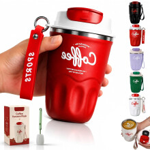 (Red, -) Kaffee Vakuumflasche, Edelstahl, Thermos, 316, Auslaufsicher, Schwarz, Isolierflasche, Reise, Büro