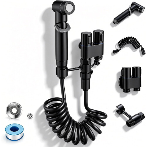 (Black, -) Bidet main, argent, 1-en-2