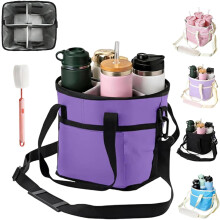 (deep purple, -) Bolsa portabebidas de 4 compartimentos, púrpura oscuro