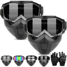 (2pcs-black, -) Irrotettavat kokokasvosuojukset, huurtumattomat HD-linssit
