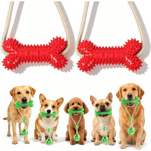 (2pcs-Red, -) Dual-Action Canine Dental Prop, Dog Mouth Opener for Brushing