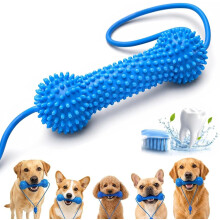 (1pcs-Blue, -) Dual-Action Canine Dental Prop, Dog Mouth Opener for Brushing