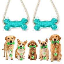 (2pcs-Azure, -) Dual-Action Canine Dental Prop, Dog Mouth Opener for Brushing