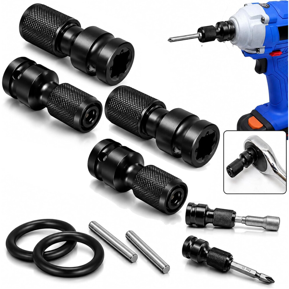 (4Pcs, -) 4Pcs 1/4 Hex Shank Socket Adapter, Quick Release Wrench Adapters 5437706559153