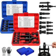 (Red&Blue, -) 10pcs Blind Hole Bearing Puller Tool Set, Internal Extractor