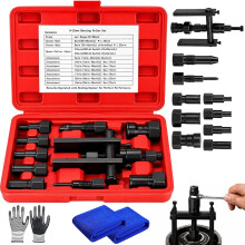 (Red, -) 10pcs Blind Hole Bearing Puller Tool Set, Internal Extractor