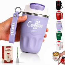 (Purple, -) Kaffee Vakuumflasche, Edelstahl, Thermos, 316, Auslaufsicher, Schwarz, Isolierflasche, Reise, Büro