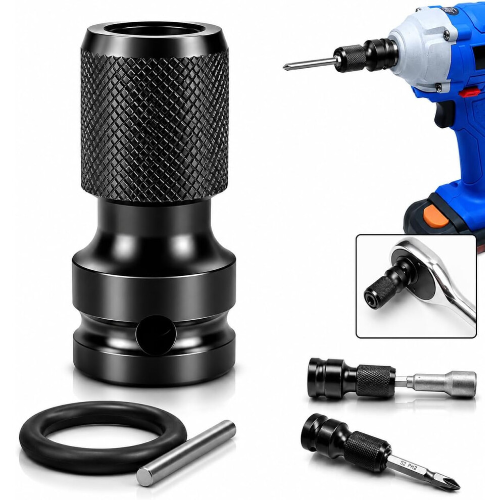 (1Pcs, -) 4Pcs 1/4 Hex Shank Socket Adapter, Quick Release Wrench Adapters 5437706559184
