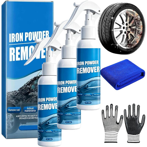 (3pcs-100ml, -) 2pcs Iron Powder Rust Remover Spray, Quick-Acting 30ml