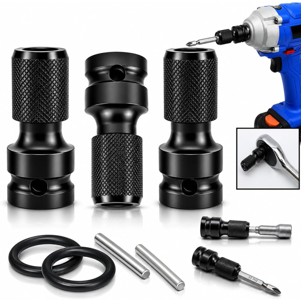 (3Pcs, -) 4Pcs 1/4 Hex Shank Socket Adapter, Quick Release Wrench Adapters 5437706559177