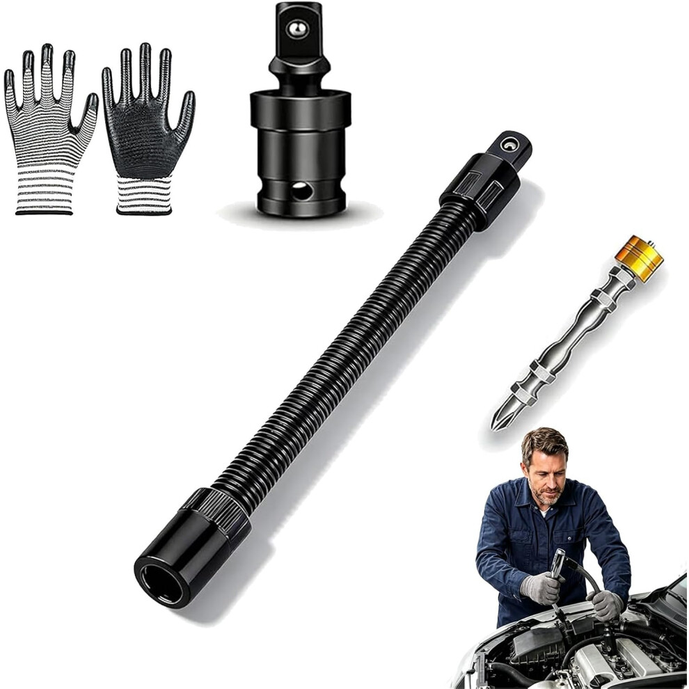 (Size_name, 250Mm Set) 2 * 350Mm Flexible Shaft Extension, Electric Wrench Connecting Rod 5437706559757