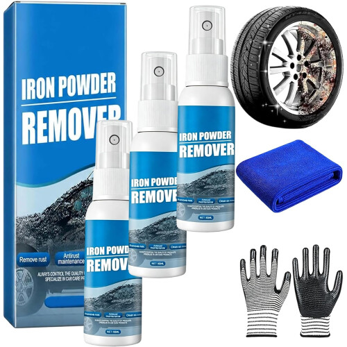 (3pcs-30ml, -) 2pcs Iron Powder Rust Remover Spray, Quick-Acting 30ml