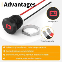 7 Stuks 12 mm Metalen Richtingaanwijzerlampjes voor Auto en Motorfiets, Waterdichte LED-Indicatorlampjes voor Dashboard, Waarschuwingslampjes voor 12V