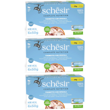 Aliment humide pour chat SCHESIR M-Pack Thon et perche, 18 x 50 g