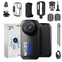 Cámara de acción SJCAM C110+ negra, 4K, 30 FPS, 20 MP, resistente al agua, Wi-Fi, giroscopio