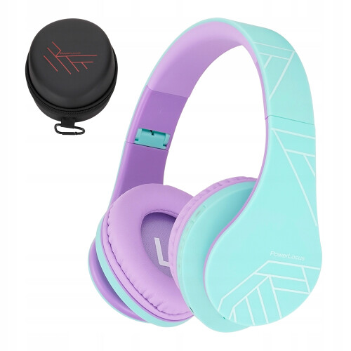 Cuffie wireless Bluetooth PowerLocus KIDS, turchese-viola, PER BAMBINI