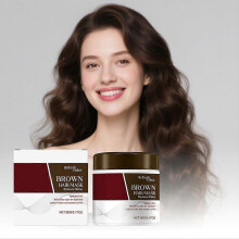 Refresh Color Brown Hair Mask Restore Shine Hydrates Hair, Hair Care Mask