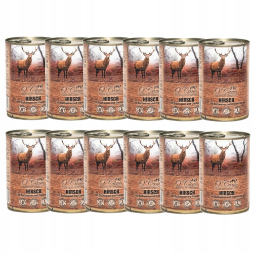 O'CANIS Hjorte med boghvede - vådfoder til hunde - 12x400 g