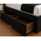 Modern Upholstered Bed with USB & Drawers Black4FT 5