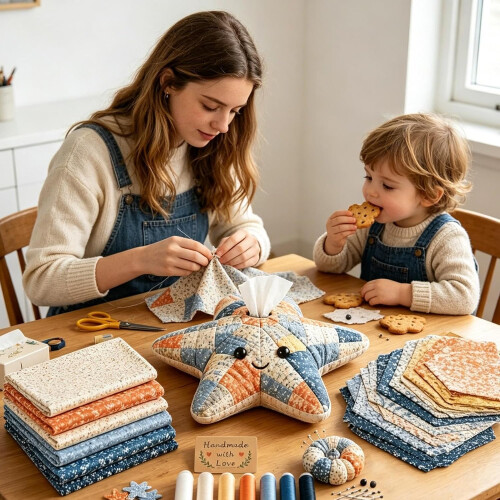 (Starfish, -) Kit DIY animaux marins patchwork, 6 designs 1