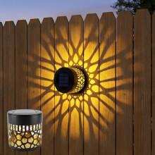 (Black, -) 2026 Solar Mandala Wall Light, Waterproof Fence Decor 2PCS
