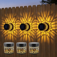 (Black, -) 2026 Solar Mandala Wall Light, Waterproof Fence Decor 2PCS