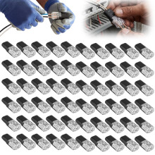 (Black: 60pcs, -) 100 kpl kaksoisjohtoinen pistokeliitin, lukitussolki musta
