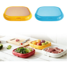 (Blue + Yellow, -) 2 Stuks Silicone Opslagboxen - Blauw+Geel, Avocado
