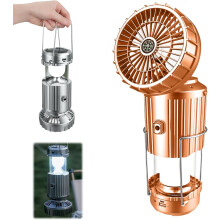 (Orange, -) 2026 3 in 1 Camping Fan Light, Solar Lantern Flashlight