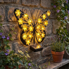 (Yellow, -) 2026 Solar Butterfly Metal Wall Art Light, 9.8" Yellow 2PCS
