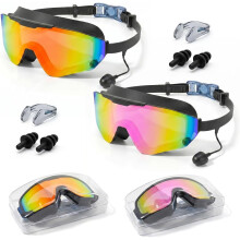 (Multicolor, -) 2 kpl uimalaseja korvatulpilla, huurtumattomat aikuisille