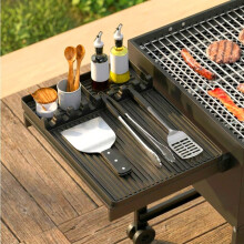 (Black, -) 2026 Silicone BBQ Side Shelf Mat, Grill Tool Organizer