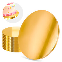 Kagebrætbund Guld 25 cm 1,2 cm Sæt 10 stk. Kagetromle Rund Luxe Brand4Cake