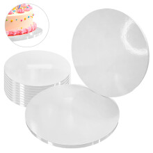 Kagebrætbund Hvid 26 cm 1,2 cm Sæt 10 stk. Kagetromle Rund Luxe Brand4Cake