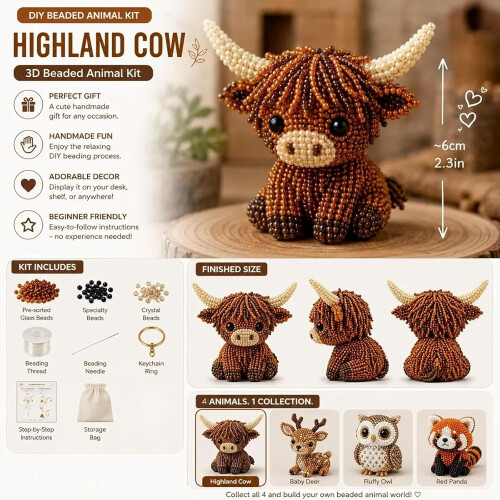 (EE, -) Kit de cuentas de animales 3D, manualidades 1