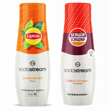 2x Sodastream Lipton jeges tea őszibarack + Shwip Shwap kóla narancsszirup
