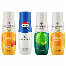 SODASTREAM Pepsi + Narancs-Mangó + Mojito + Mandarin szirupok 4 db.
