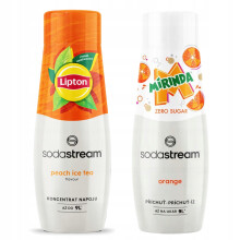 2x Lipton Ice Tea Peach Sodastream Szirup + Mirinda Zero Sugar