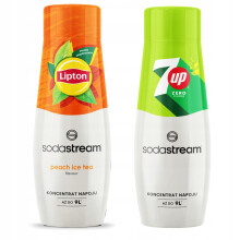 2x Lipton Ice Tea Peach Sodastream Szirup + 7UP Free ZERO Cukor