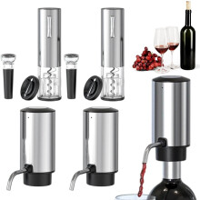 (B - Silver - 2pcs, -) 2026 Elektrischer Weinbelüfter, Set, B, Silber, 2 Stück, Öffner, Stopfen, Alufolie, Flasche, Zubehör, Korkenzieher