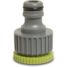 Flotide Click-on -liitin PVC-U-supistusliittimellä 1/2 - 3/4" naaras x uros, napsautusliitin, harmaanvihreä