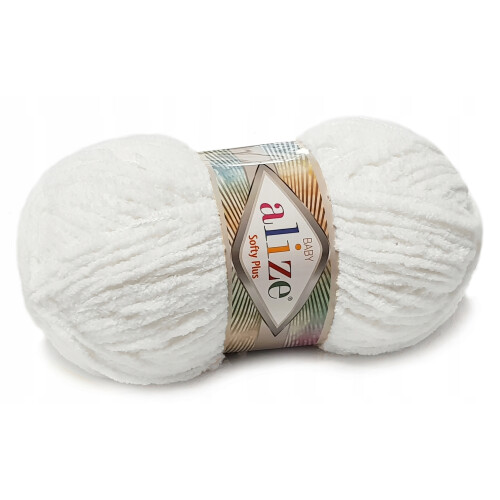 ALIZE BABY Softy Plus garn som DOLPHIN WHITE 55