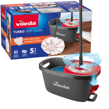 Vileda Turbo Deep Clean Spin Mop and Bucket Set with Foot Pedal Wringer