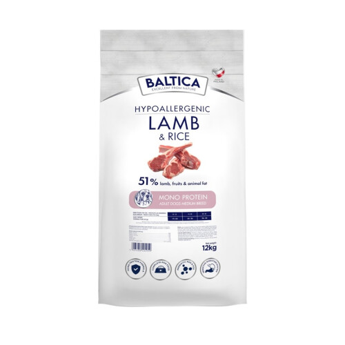 BALTICA NUTRACEUTIC Hypoallergenisk tørfoder til hunde med lam og ris 12 kg
