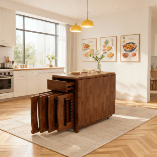 Solid Wood150cm Folding Dining Table