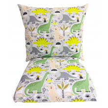 Biancheria da letto per bambini 120x160 cm, marca Dinosauri, 100% cotone resistente.